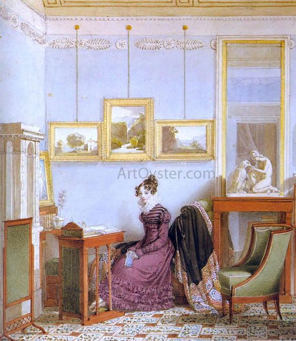  Johann Ender Woman at her Writing Desk - Art Print