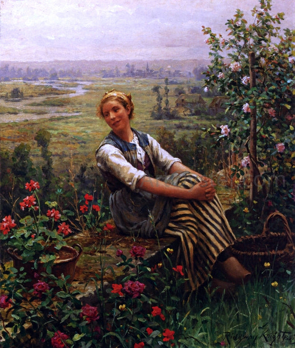  Daniel Ridgway Knight Woman at Rest - Art Print