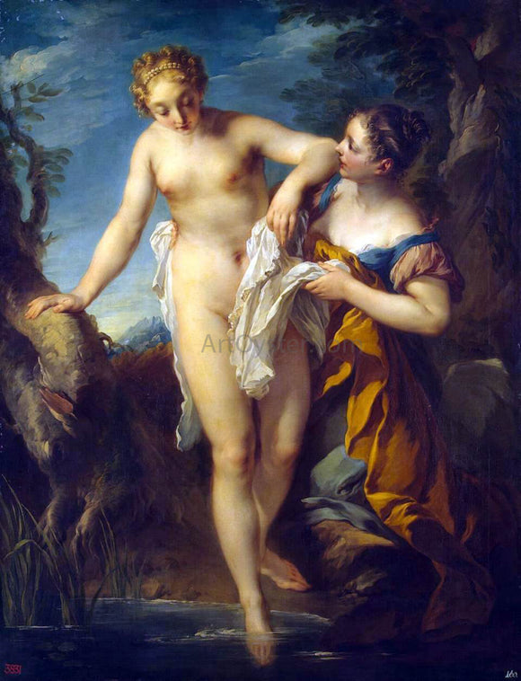  Francois Lemoyne Woman Bathing - Art Print