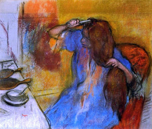  Edgar Degas A Woman Brushing Her Hair - Art Print