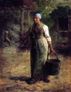  Jean-Francois Millet Woman Carrying Firewood and a Pail - Art Print