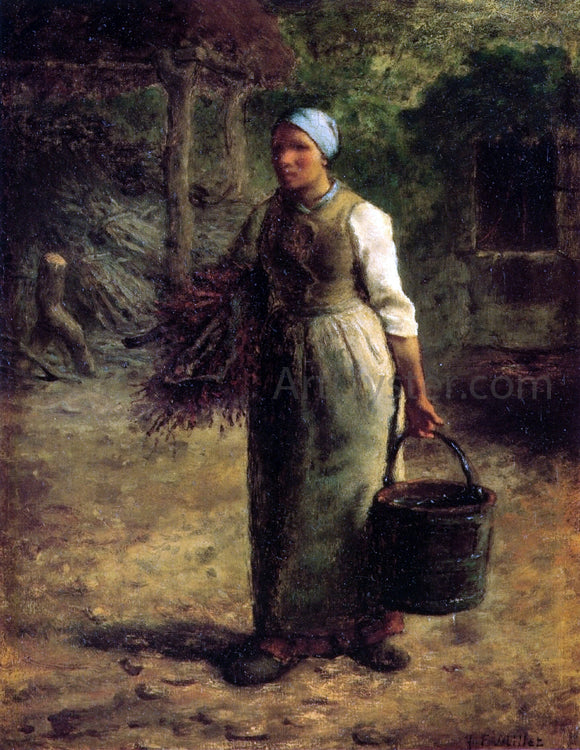  Jean-Francois Millet Woman Carrying Firewood and a Pail - Art Print