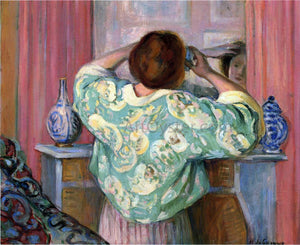  Henri Lebasque Woman Doing Her Hair at the Mirror - Art Print