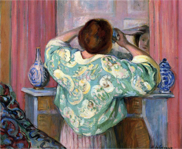  Henri Lebasque Woman Doing Her Hair at the Mirror - Art Print