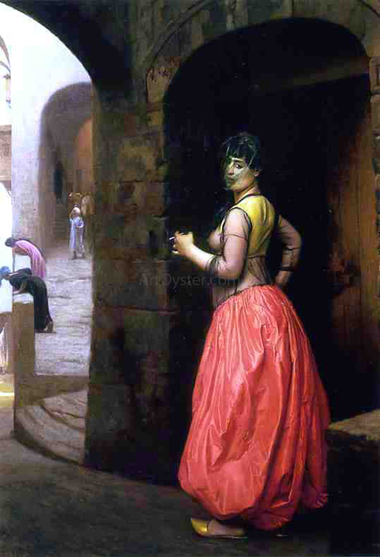  Jean-Leon Gerome Woman from Cairo, Smoking a Cigarette - Art Print