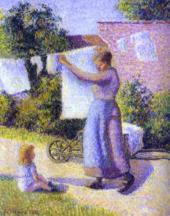  Camille Pissarro Woman Hanging Laundry - Art Print