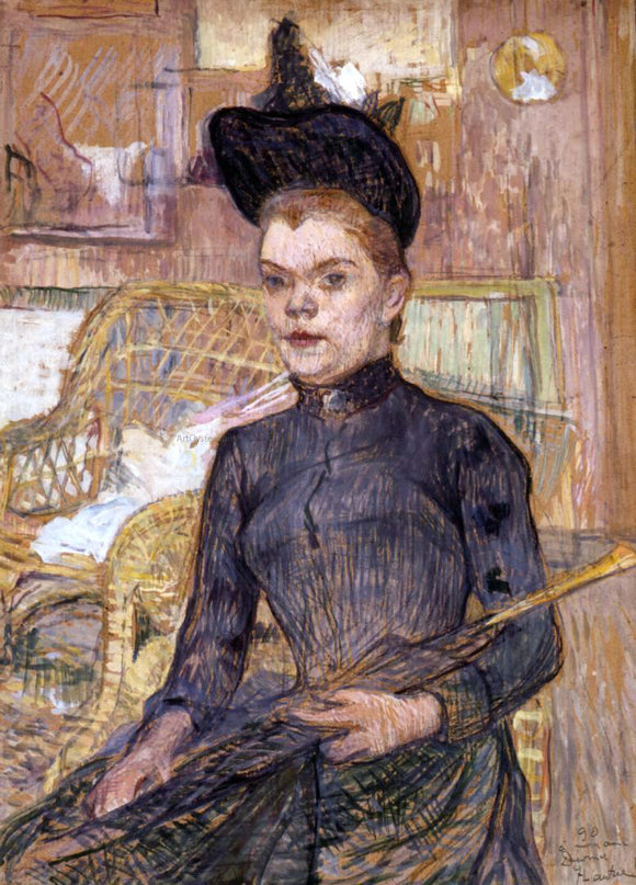  Henri De Toulouse-Lautrec Woman in a Black Hat, Berthe la Sourde - Art Print