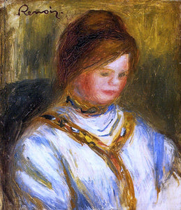  Pierre Auguste Renoir Woman in a Blue Blouse - Art Print