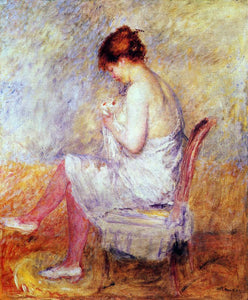  Pierre Auguste Renoir Woman in a Chemise - Art Print