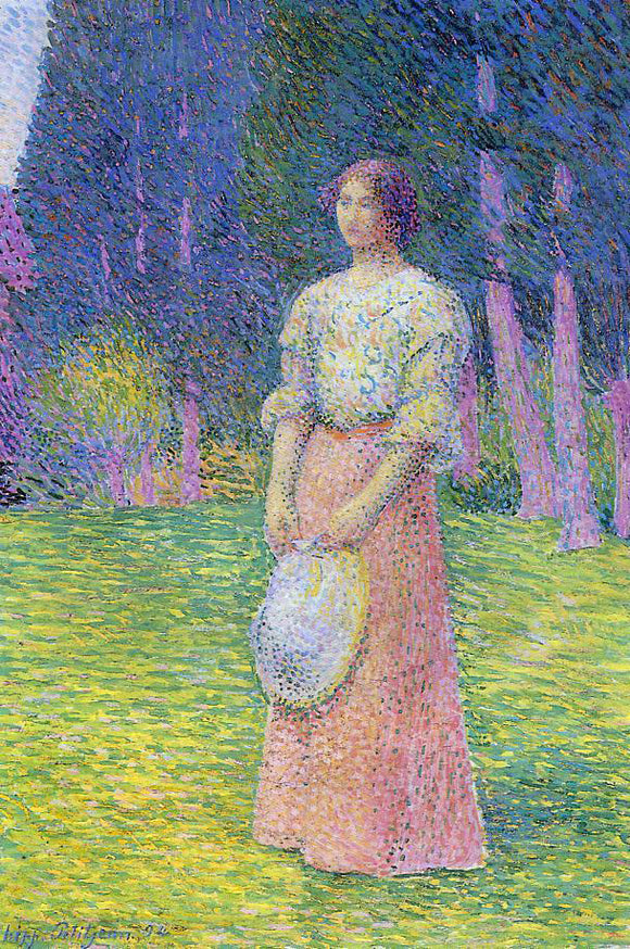  Hippolyte Petitjean Woman in a Garden - Art Print