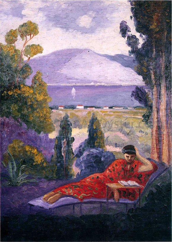  Henri Lebasque Woman in a Mediterranean landscape - Art Print