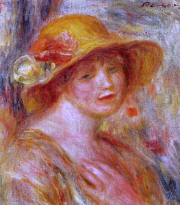  Pierre Auguste Renoir Woman in a Straw Hat - Art Print