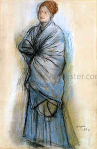  Edgar Degas Woman in Blue (also known as Portrait of Mlle. Helene Rouart) - Art Print