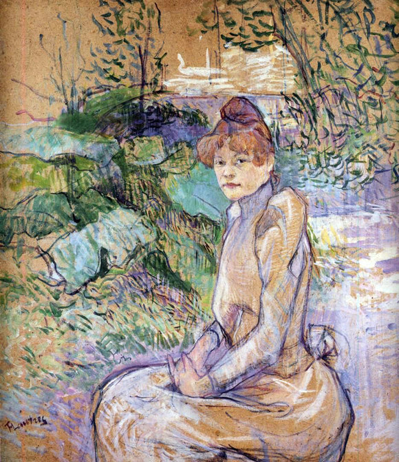  Henri De Toulouse-Lautrec Woman in Monsieur Forest's Garden - Art Print