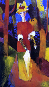  August Macke Woman in Park - Art Print