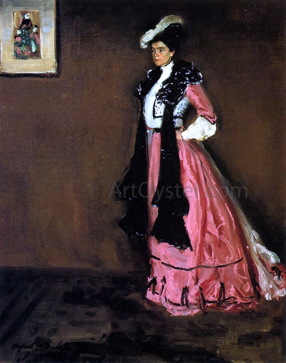  Alfred Henry Maurer Woman in Pink: Portrait of Roselle Fitzpatrick - Art Print