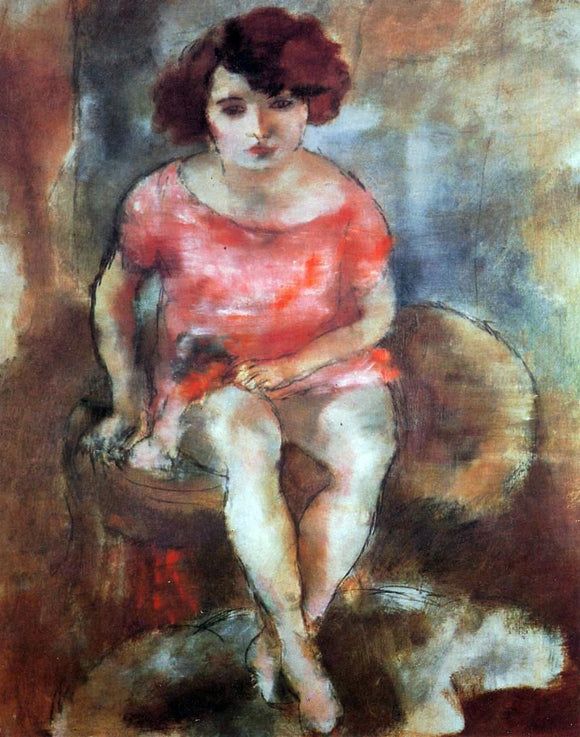  Jules Pascin Woman in Red - Art Print