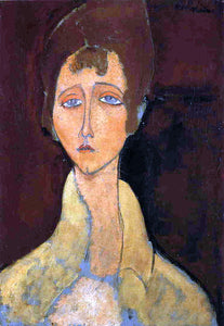  Amedeo Modigliani Woman in White Coat - Art Print