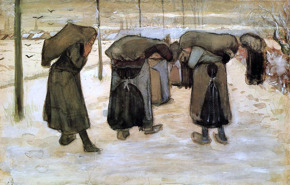  Vincent Van Gogh Woman Miners Carrying Coal - Art Print