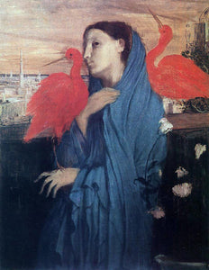  Edgar Degas Woman on a Terrace (also known as Young Woman and Ibis) - Art Print