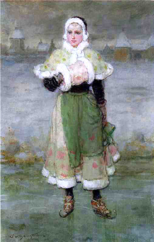  George Henry Boughton Woman on Skates - Art Print