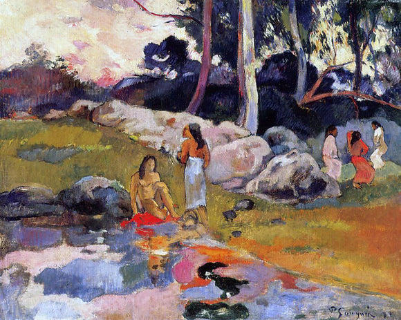  Paul Gauguin Woman on the Banks of the River - Art Print