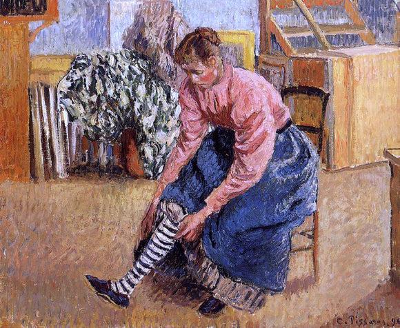  Camille Pissarro Woman Putting on Her Stockings - Art Print