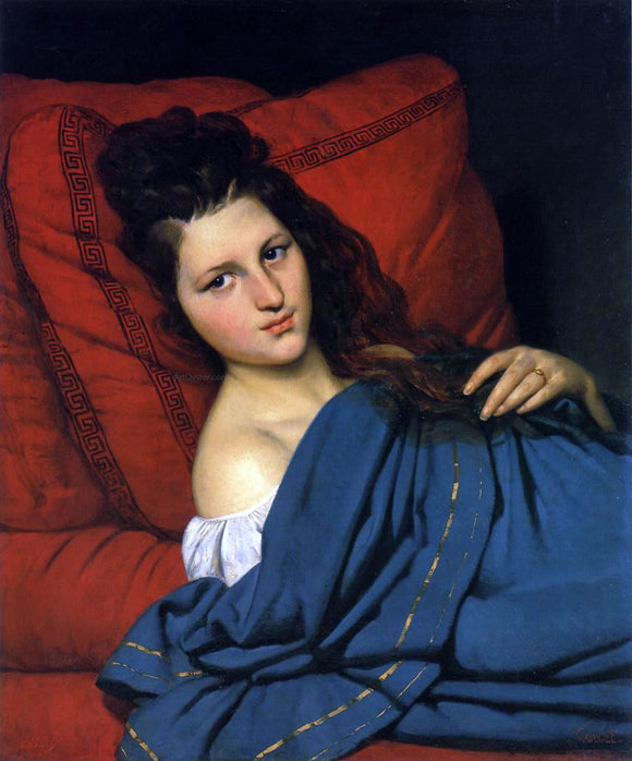  Joseph Desire Court Woman Reclining on a Divan - Art Print