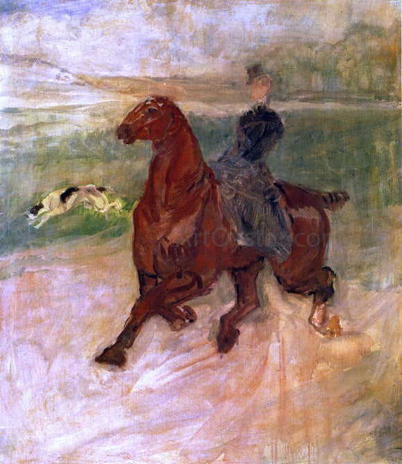  Henri De Toulouse-Lautrec Woman Rider and Dog - Art Print