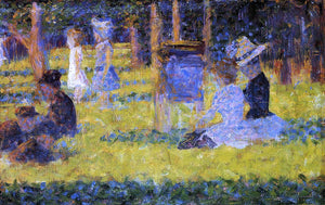  Georges Seurat Woman Seated and Baby Carriage - Art Print