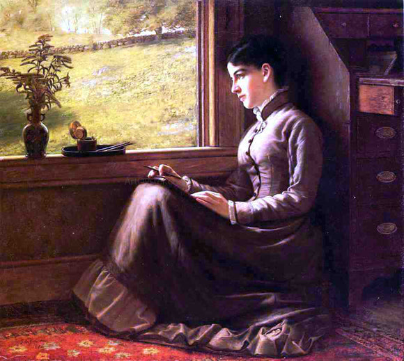  John George Brown Woman Seated at Window - Art Print