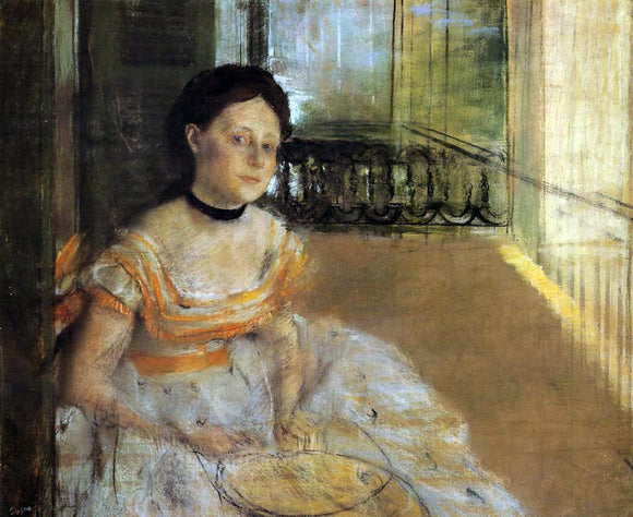  Edgar Degas Woman Seated on a Balcony - Art Print