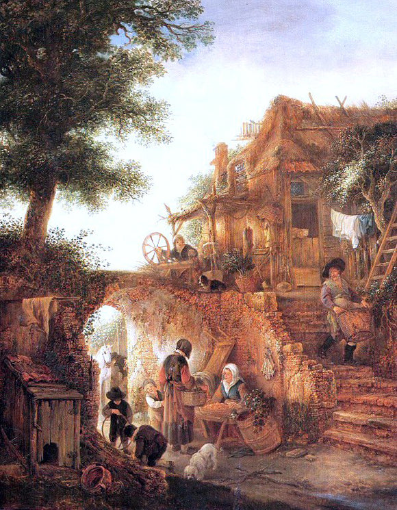  Isaac Van Ostade Woman Selling Fruit by a Cottage - Art Print