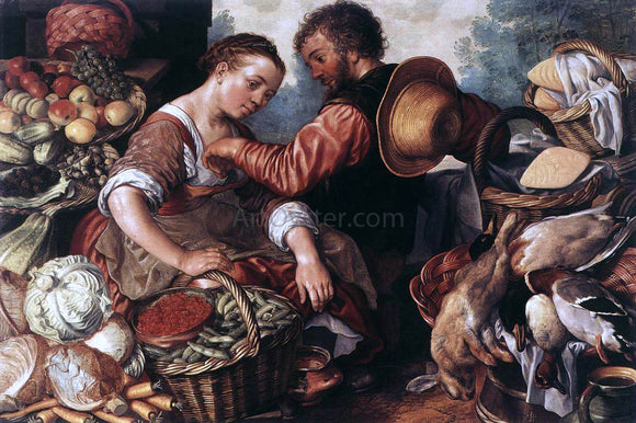  Joachim Beuckelaer Woman Selling Vegetables - Art Print