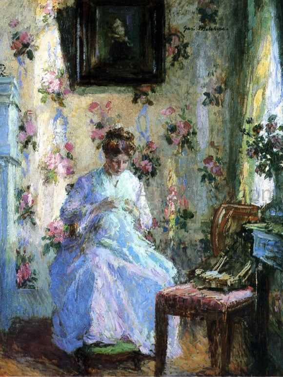  Gari Melchers Woman Sewing - Art Print