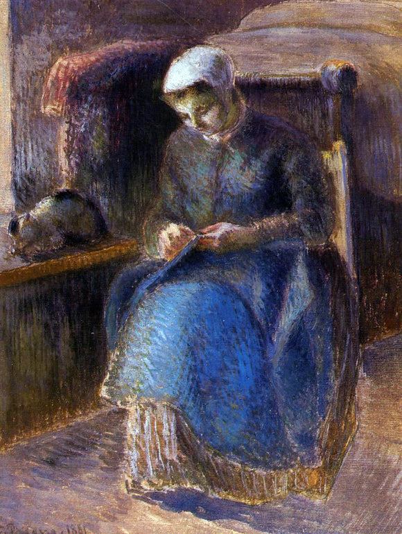  Camille Pissarro Woman Sewing - Art Print