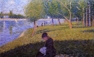  Georges Seurat Woman Sewing - Art Print