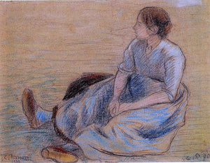  Camille Pissarro Woman Sitting on the Floor - Art Print
