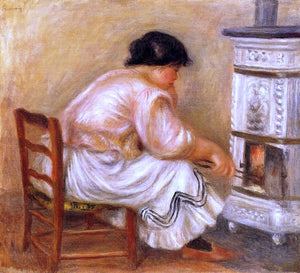  Pierre Auguste Renoir Woman Stoking a Stove - Art Print