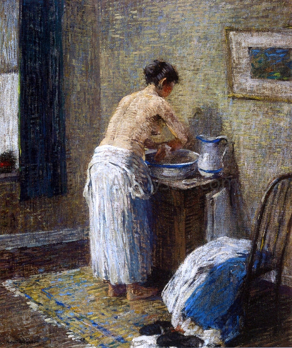  Robert Spencer Woman Washing - Art Print