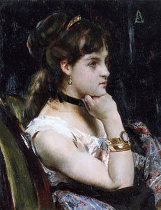  Alfred Emile Leopold Stevens Woman Wearing a Bracelet - Art Print