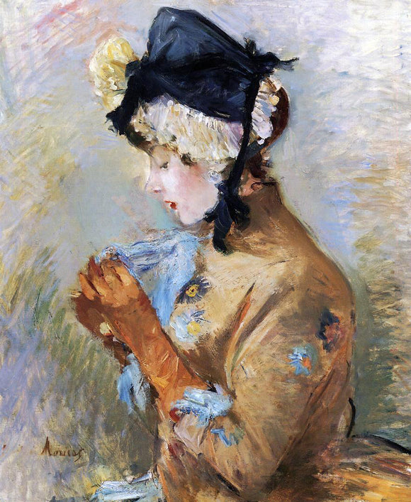  Berthe Morisot Woman Wearing Gloves (also known as The Parisian) - Art Print