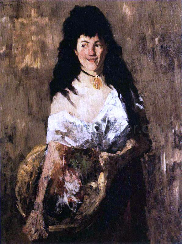  William Merritt Chase Woman with a Basket - Art Print