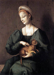  II Francesco Ubertini Bacchiacca Woman with a Cat - Art Print