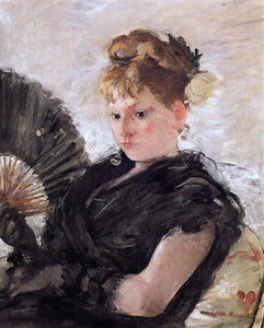  Berthe Morisot Woman with a Fan (also known as Head of a Girl) - Art Print