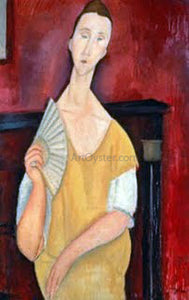  Amedeo Modigliani Woman with a Fan - Art Print