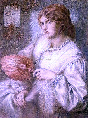  Dante Gabriel Rossetti Woman with a Fan - Art Print