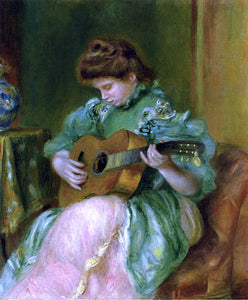  Pierre Auguste Renoir A Woman with a Guitar - Art Print