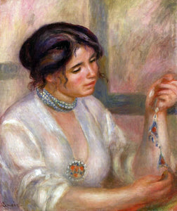  Pierre Auguste Renoir Woman with a Necklace - Art Print