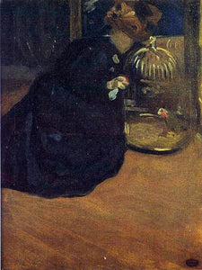  Mary Cassatt Woman with a Parakeet - Art Print